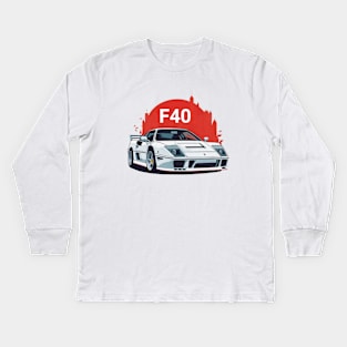 Ferrari F40 legendary car Kids Long Sleeve T-Shirt